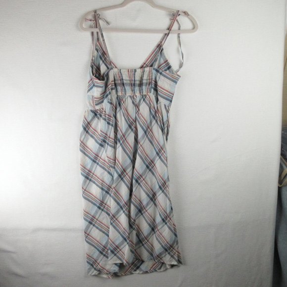 Lord & Taylor Plaid Dress Size M Red White Blue - Picture 5 of 10
